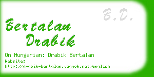 bertalan drabik business card